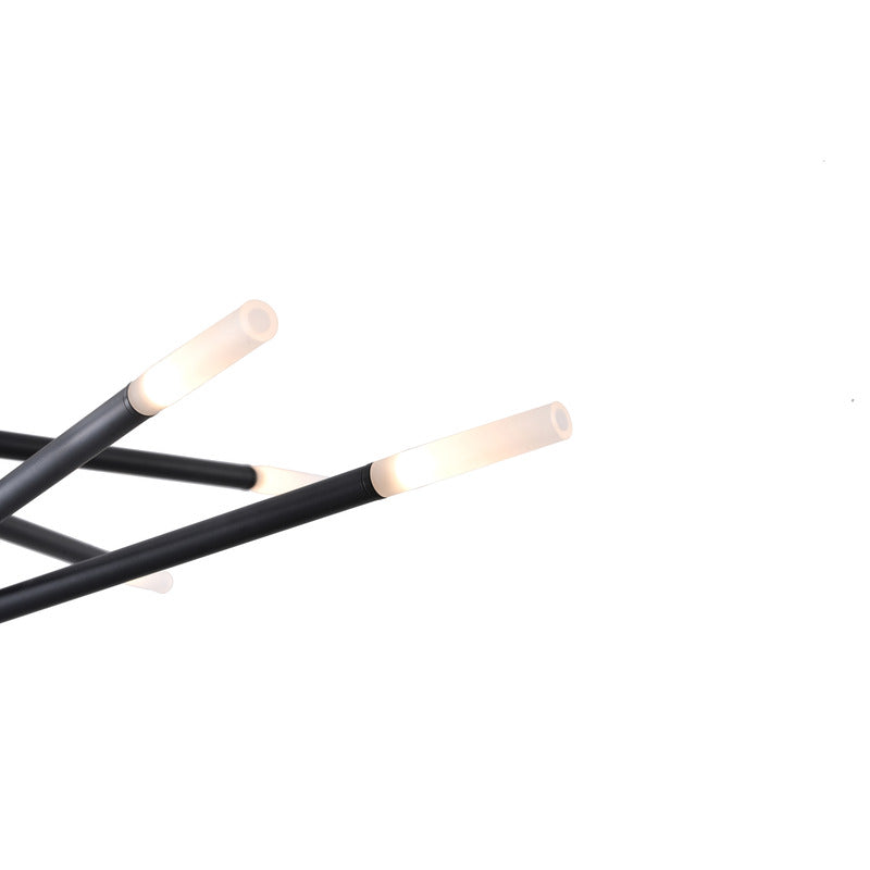 Frame Match Stick Arm Chandelier with Frosted Glass Shades by Bethel - view 2