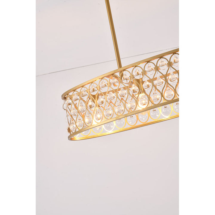 Oval Framed Chandelier with Clear Crystal Hanging Drops by Bethel - view 11