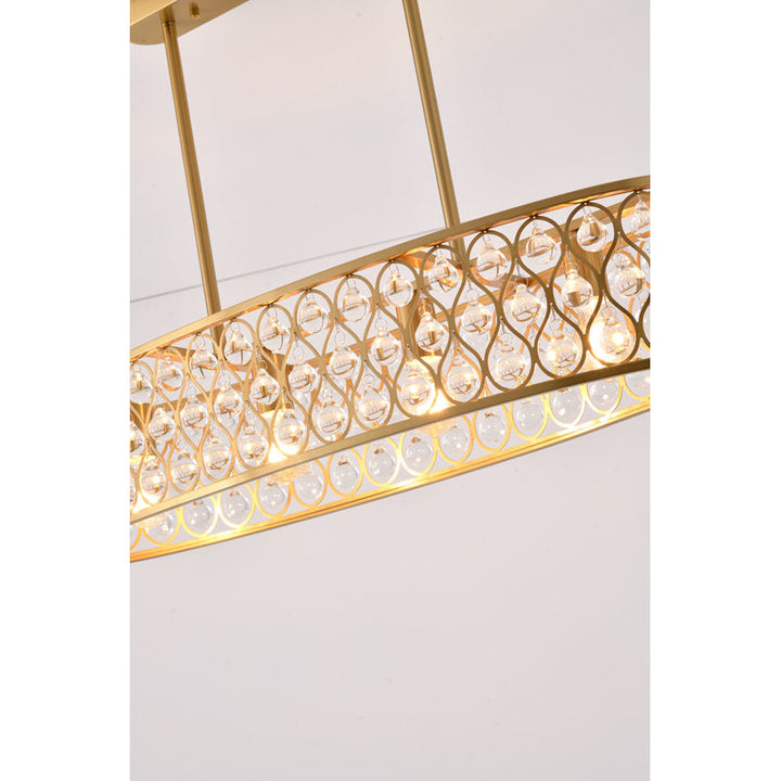 Oval Framed Chandelier with Clear Crystal Hanging Drops by Bethel - view 12