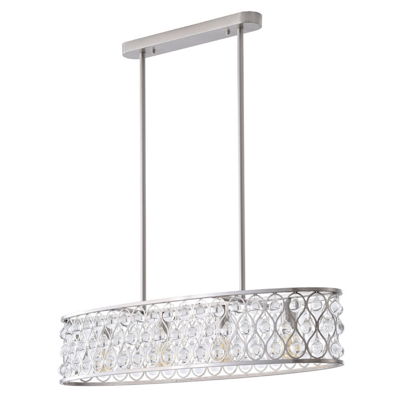 Oval Framed Chandelier with Clear Crystal Hanging Drops by Bethel - view 19
