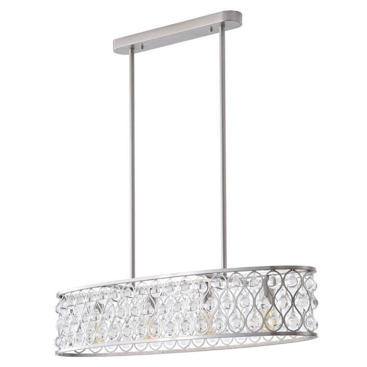 Oval Framed Chandelier with Clear Crystal Hanging Drops by Bethel - view 19