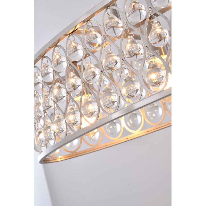 Oval Framed Chandelier with Clear Crystal Hanging Drops by Bethel - view 20