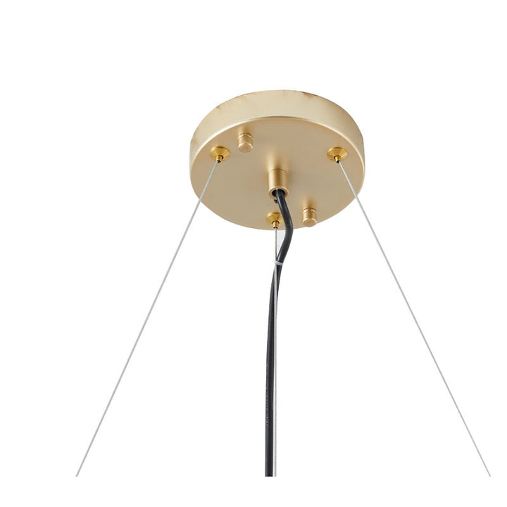 Round Gold Iron Frame Chandelier with Spiked Cone Shades by Bethel - view 9