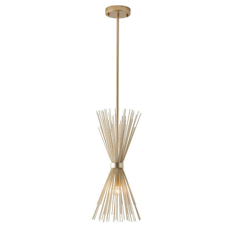 Gold Iron Pendant with Spiked Cone Shade by Bethel