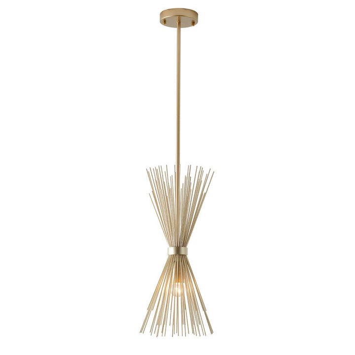 Gold Iron Pendant with Spiked Cone Shade by Bethel