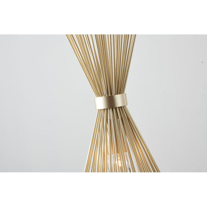 Gold Iron Pendant with Spiked Cone Shade by Bethel - view 2
