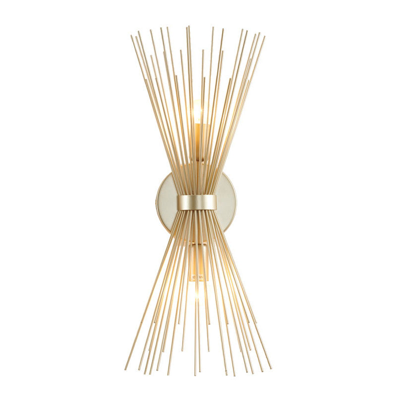 Gold Iron Frame Spiked Cone Wall Sconce by Bethel