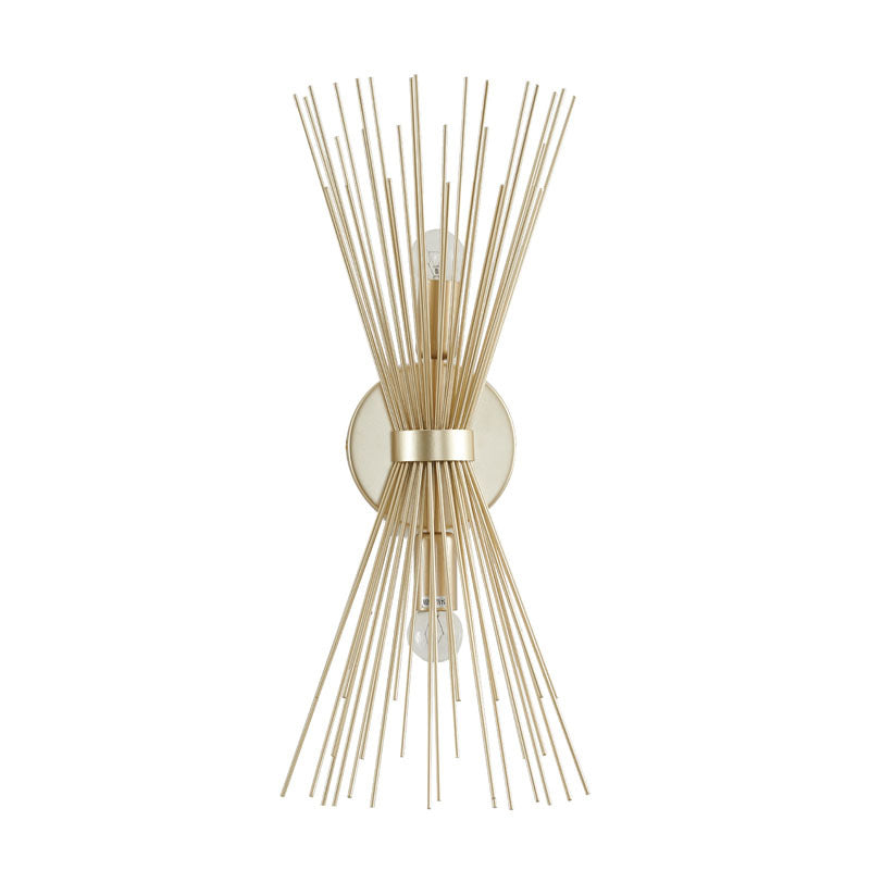 Gold Iron Frame Spiked Cone Wall Sconce by Bethel - view 2