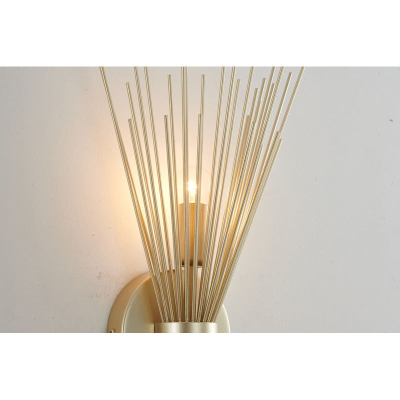 Gold Iron Frame Spiked Cone Wall Sconce by Bethel - view 3