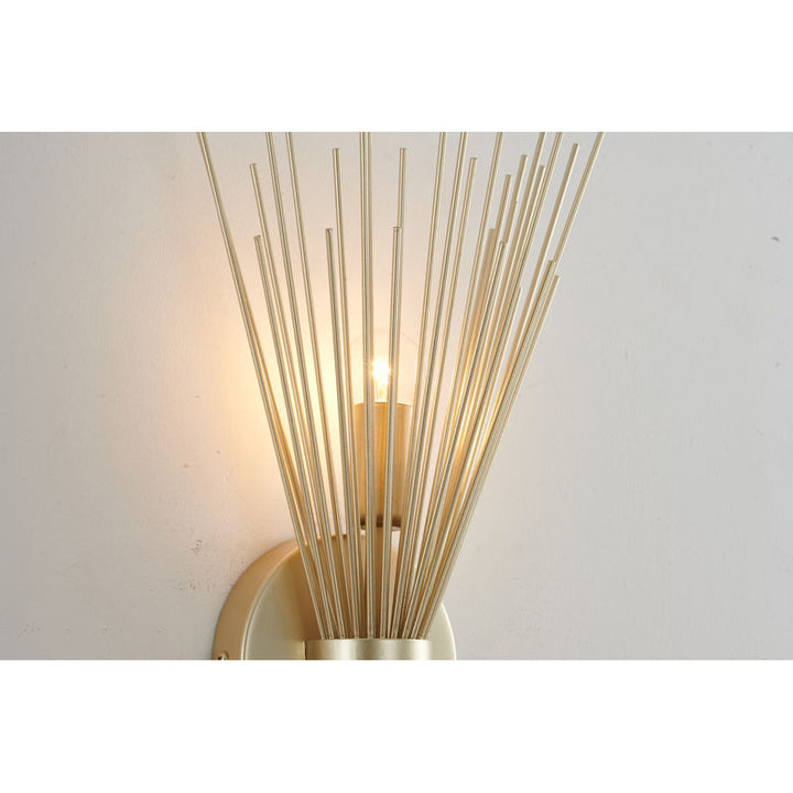 Gold Iron Frame Spiked Cone Wall Sconce by Bethel - view 3