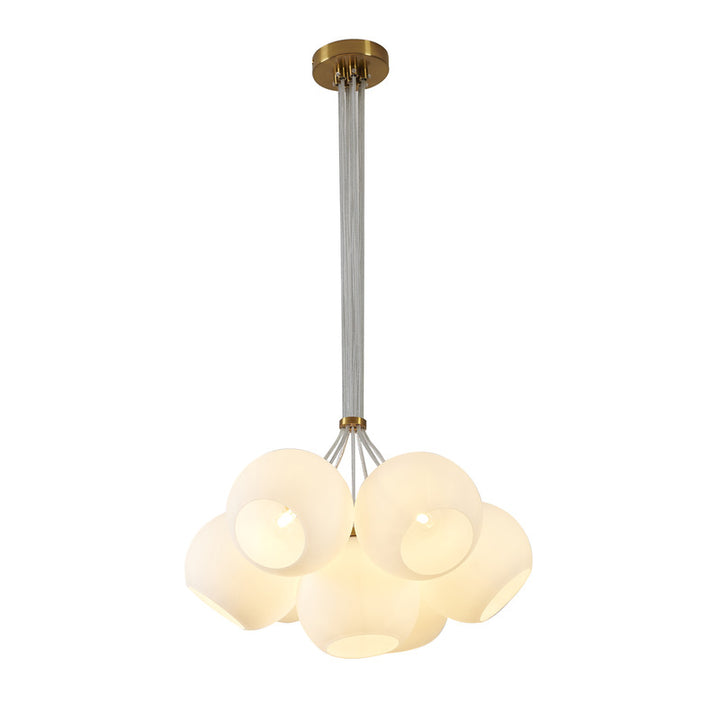 Frame Chandelier with Glass Globe Shades in Gold by Bethel