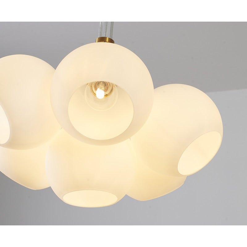 Frame Chandelier with Glass Globe Shades by Bethel - view 3