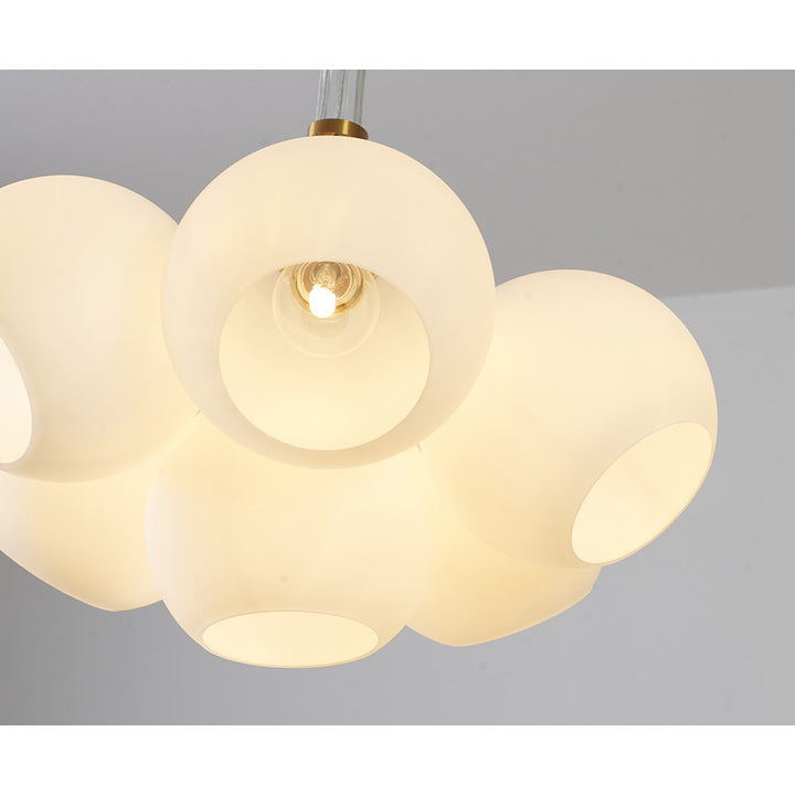 Frame Chandelier with Glass Globe Shades by Bethel - view 3
