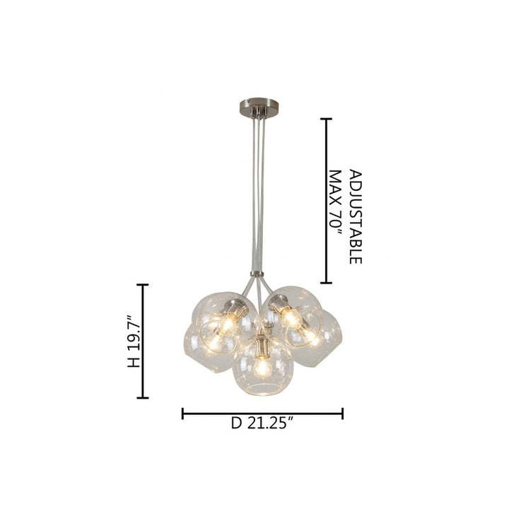 Frame Chandelier with Glass Globe Shades by Bethel - view 7