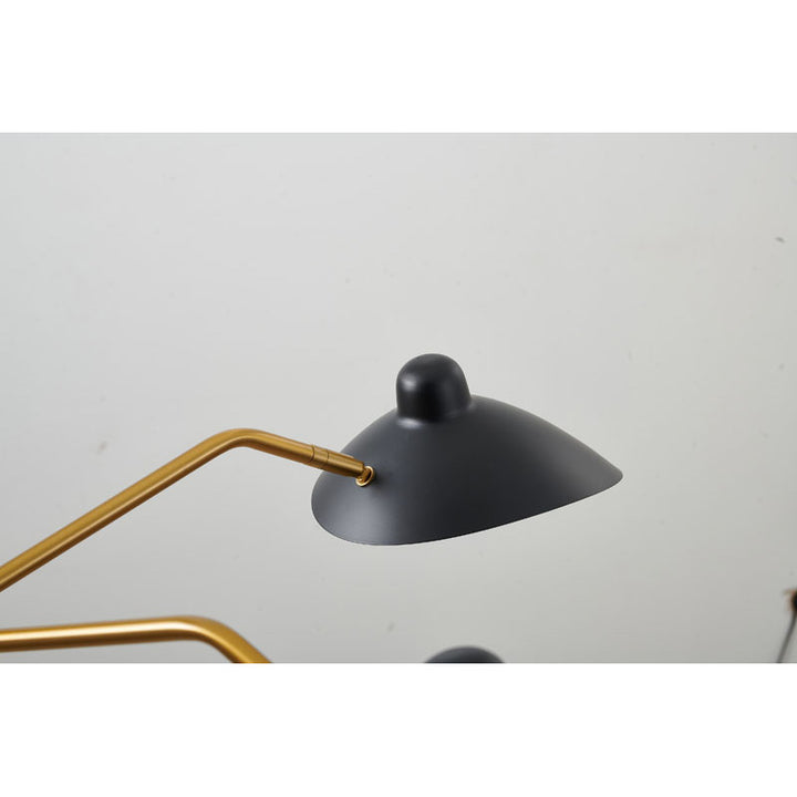 Gold Frame Chandelier with Matte Black Shades by Bethel - view 8