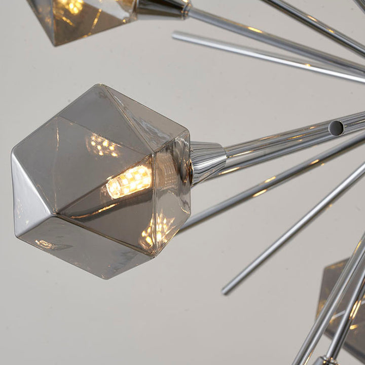 Sputnik Frame Chandelier with Glass Shades by Bethel - view 3