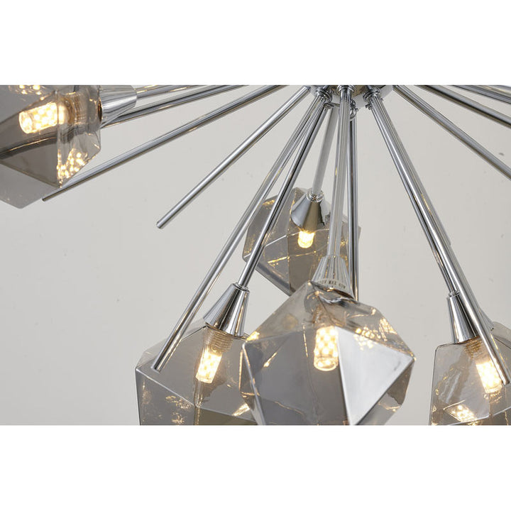 Sputnik Frame Chandelier with Glass Shades by Bethel - view 6