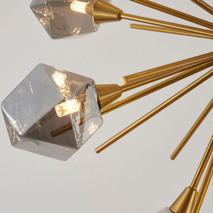Sputnik Frame Chandelier with Glass Shades by Bethel - view 13