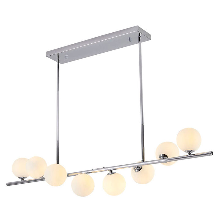 Frame Chandelier with Spiral Glass Shades in Chrome by Bethel