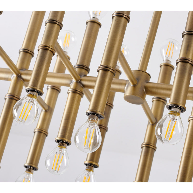 Bamboo Pipe Chandelier by Bethel - view 4
