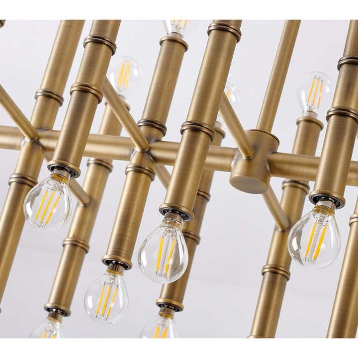 Bamboo Pipe Chandelier by Bethel - view 4