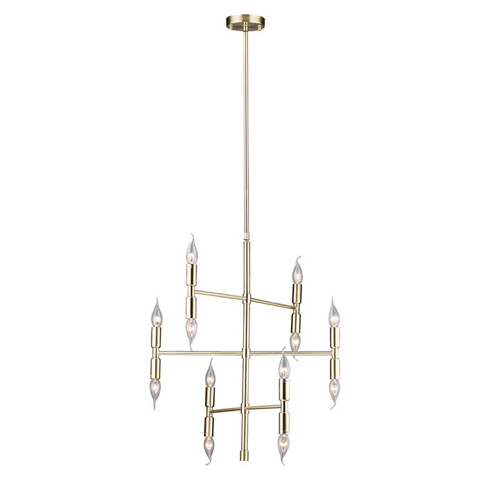 Three Tier Chandelier in a Satin Gold Finish by Bethel