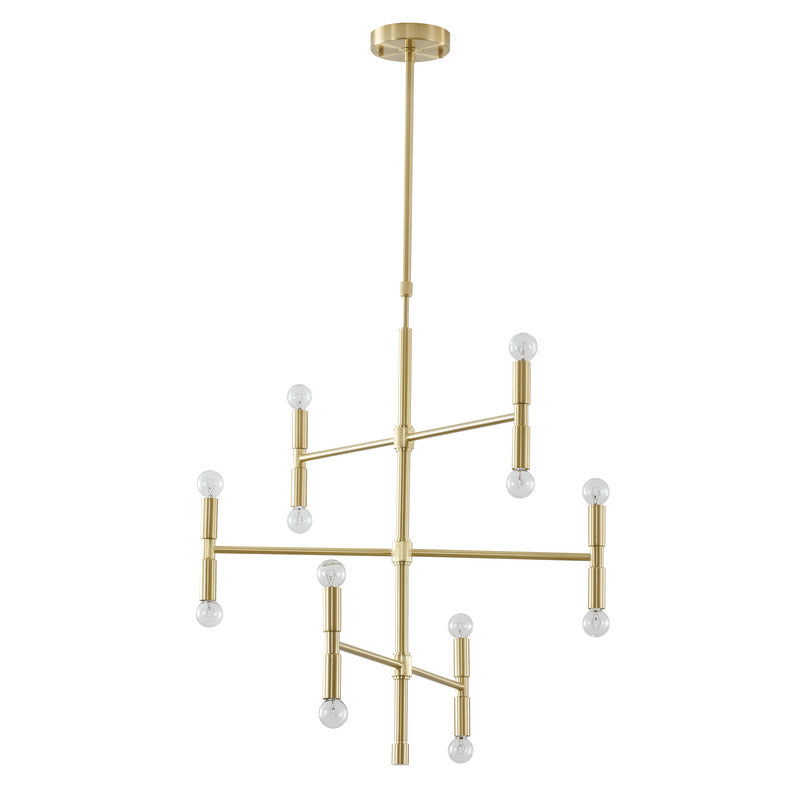 Three Tier Chandelier in a Satin Gold Finish by Bethel - view 5