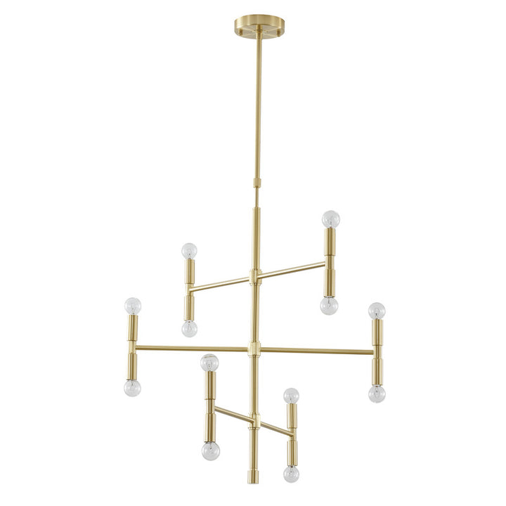 Three Tier Chandelier in a Satin Gold Finish by Bethel - view 5