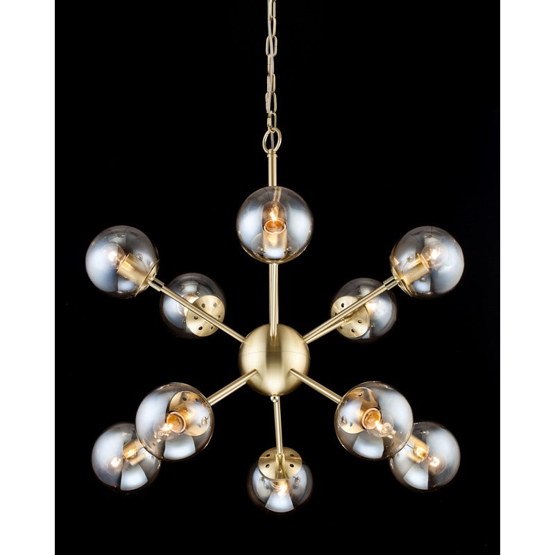 Frame Light Fixture with Glass Globe Balls in Gold by Bethel