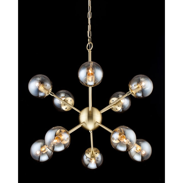 Frame Light Fixture with Glass Globe Balls in Gold by Bethel