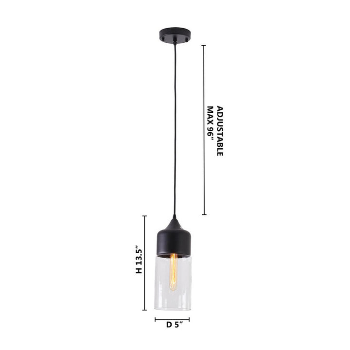 Frame Single Pendant Light with Clear Glass Shade by Bethel - view 3