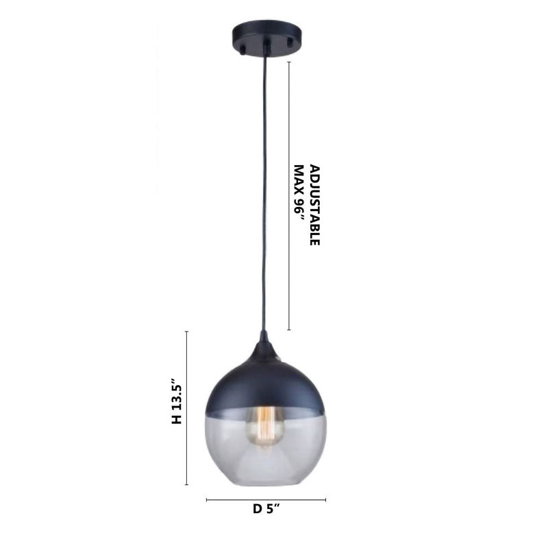 Single Pendant Light with Clear Glass Shade by Bethel - view 7