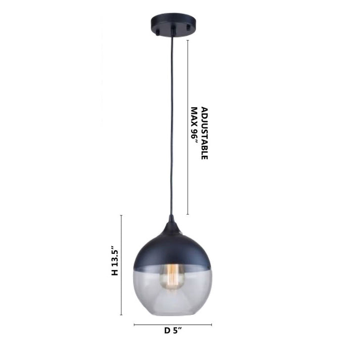 Single Pendant Light with Clear Glass Shade by Bethel - view 7