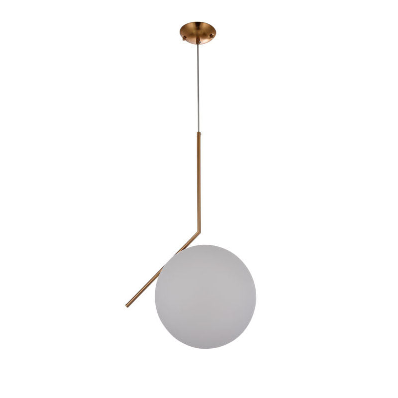 Iron Frame Single Pendant Light with Milk Glass Shade by Bethel - view 12