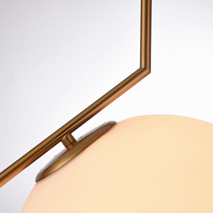 Iron Frame Single Pendant Light with Milk Glass Shade by Bethel - view 13