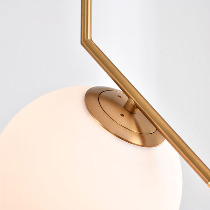 Iron Frame Single Pendant Light with Milk Glass Shade by Bethel - view 3