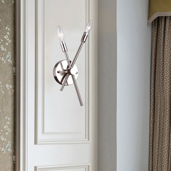 Two Pipe Arm Wall Sconce in a Finish by Bethel - view 7