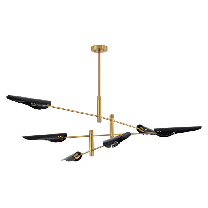 Arm Frame Chandelier with Shades by Bethel - view 2