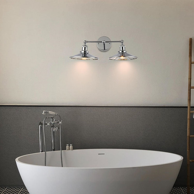 Metal Frame Wall Light with Mirror Interior &amp; Hardware