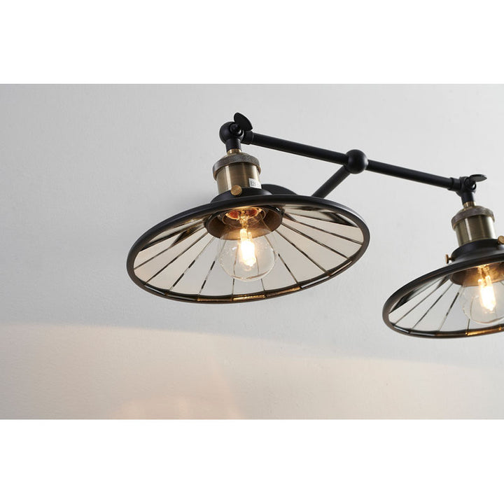 Metal Frame Wall Light with Mirror Interior &amp; Hardware
