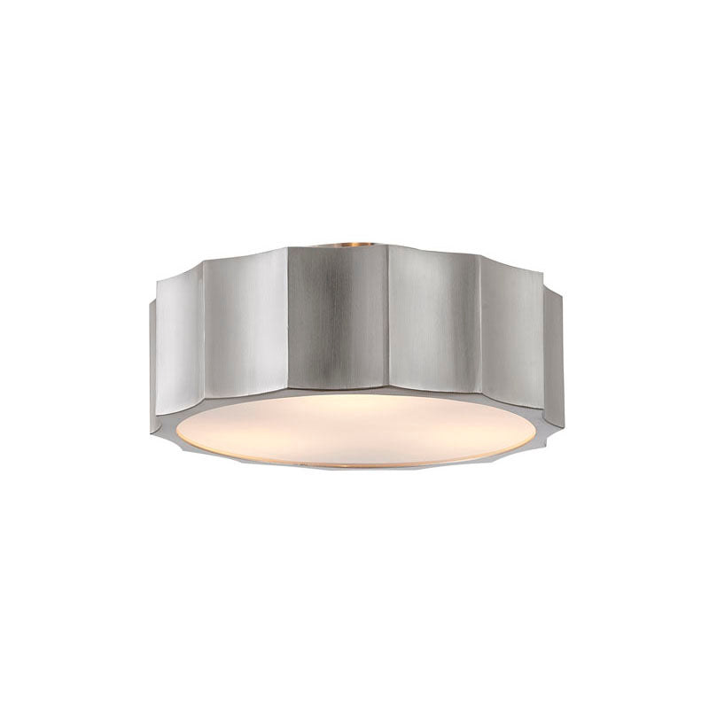 Iron Wave Flushmount Light with Acrylic Bottom Cover in Nickel by Bethel