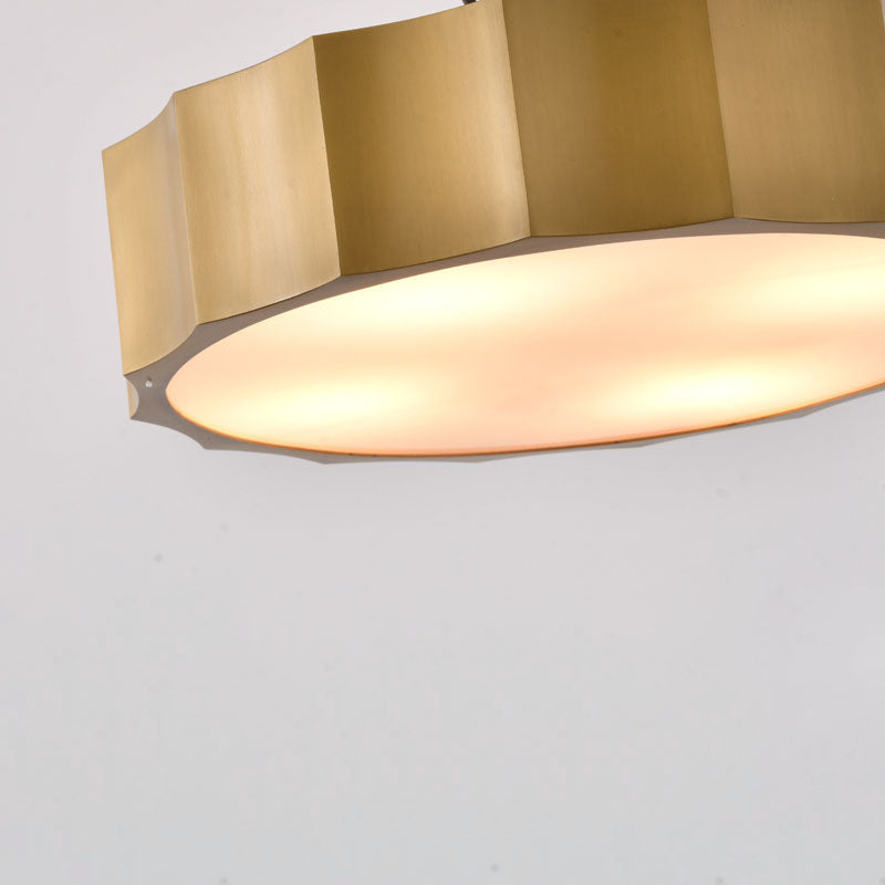 Iron Wave Flushmount Light with Acrylic Bottom Cover in Brass by Bethel