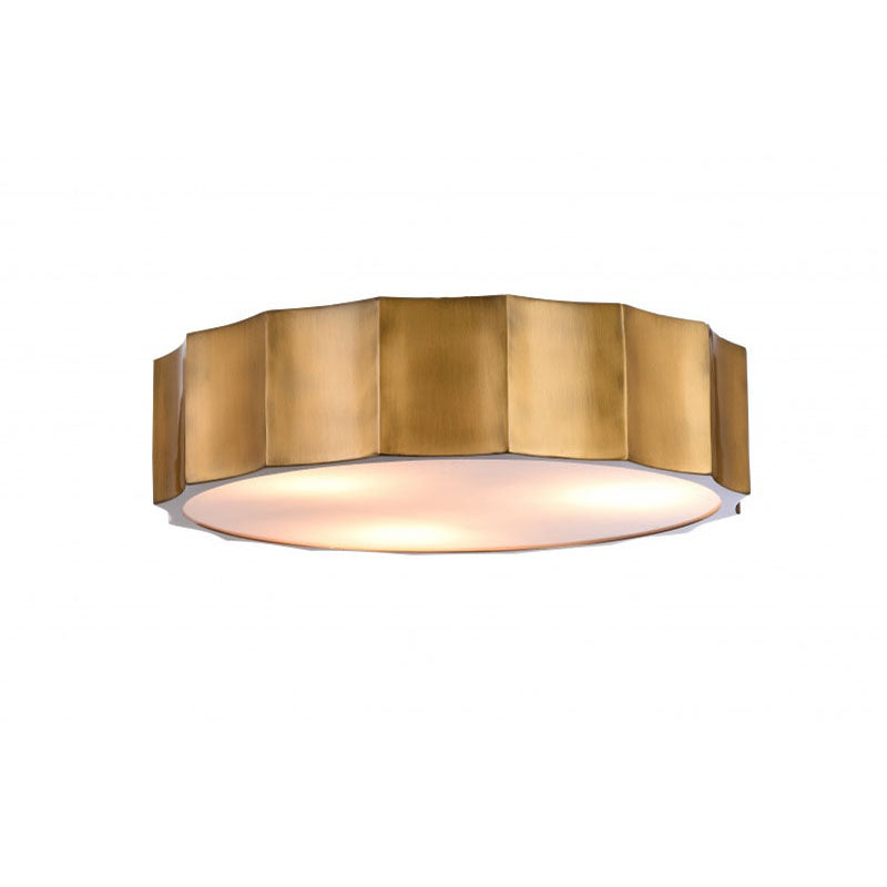 Iron Wave Flushmount with Acrylic Bottom Cover Flush Mount in Brass by Bethel