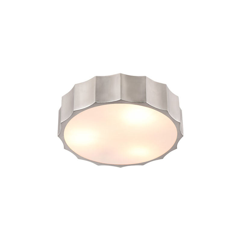 Iron Wave Flushmount with Acrylic Bottom Cover Flush Mount in Nickel by Bethel