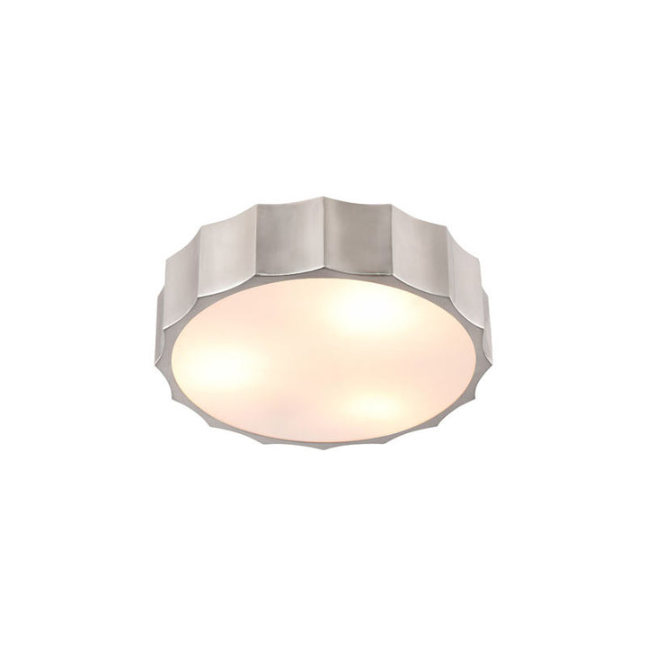 Iron Wave Flushmount with Acrylic Bottom Cover Flush Mount in Nickel by Bethel