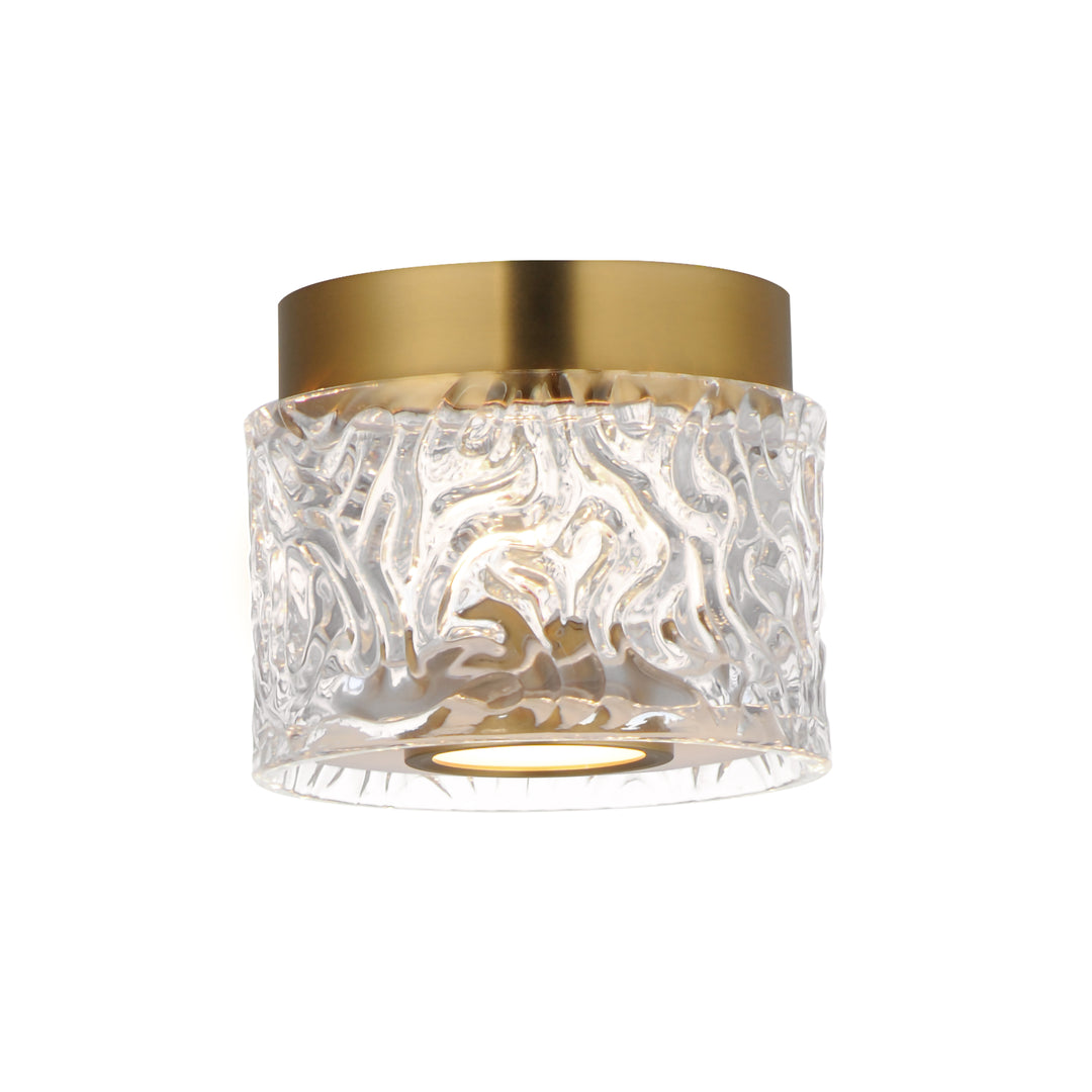 Elysian - 1-Light LED Flush Mount in Natural Aged Brass by ET2 Lighting