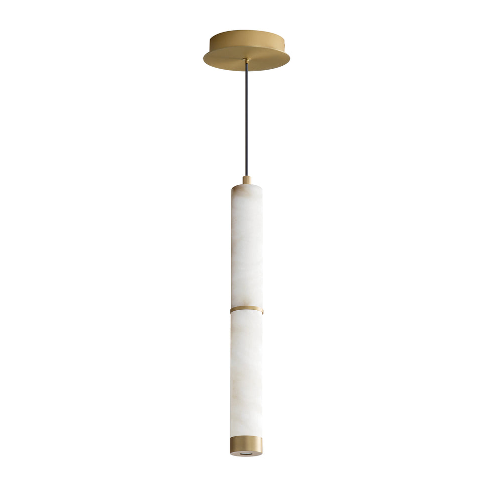 Aragon - LED Pendant in White Alabaster / Gold by ET2 Lighting