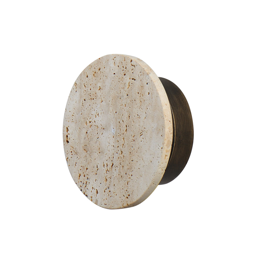 Discus - LED Outdoor Wall Sconce in White Travertine / Antique Bronze by ET2 Lighting