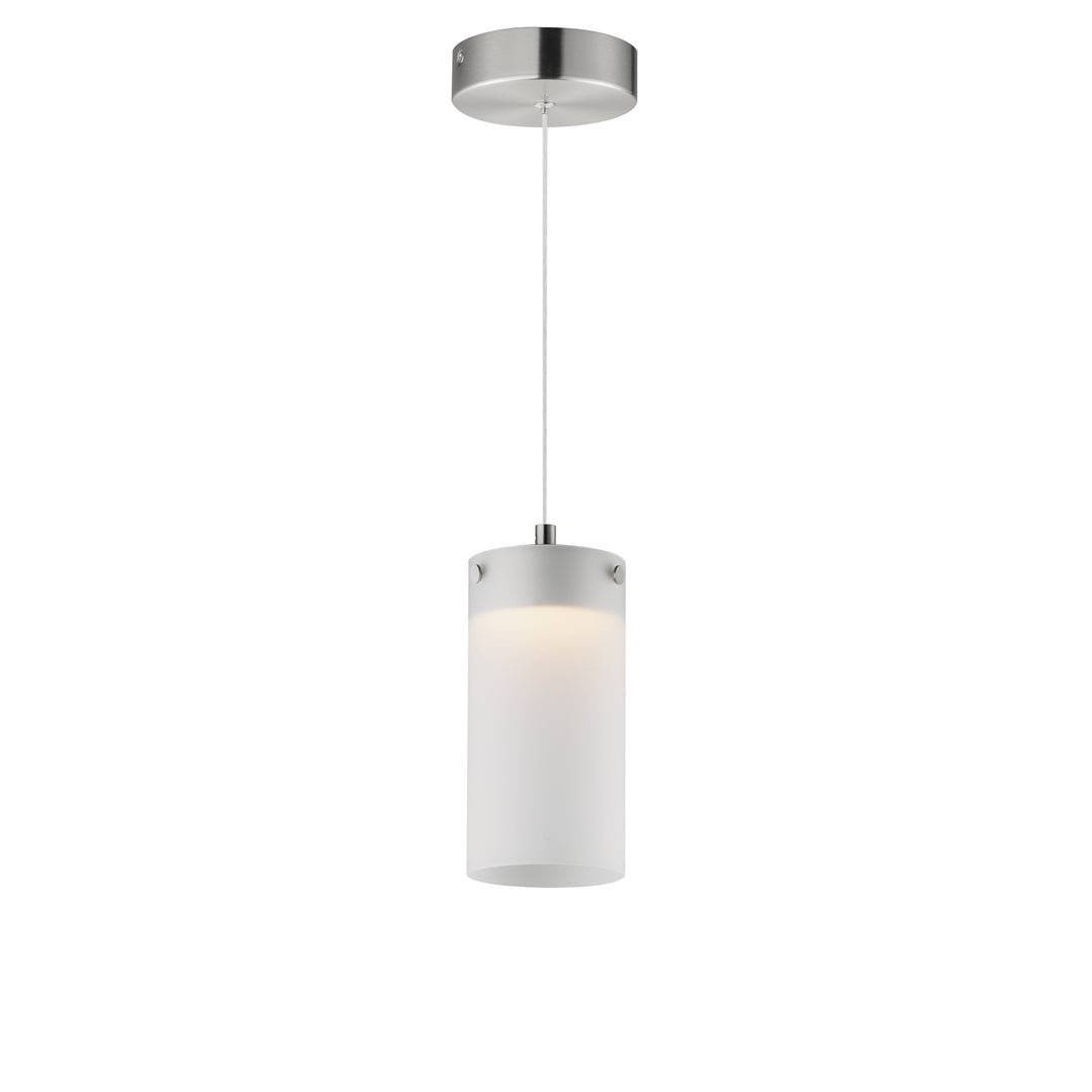 Highball - LED Pendant in Frosted Satin Nickel by ET2 Lighting