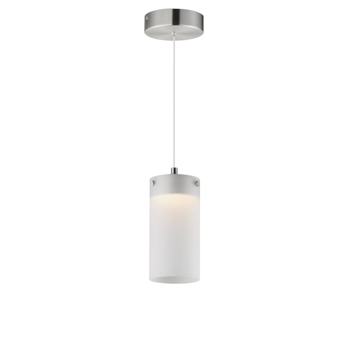 Highball - LED Pendant in Frosted Satin Nickel by ET2 Lighting